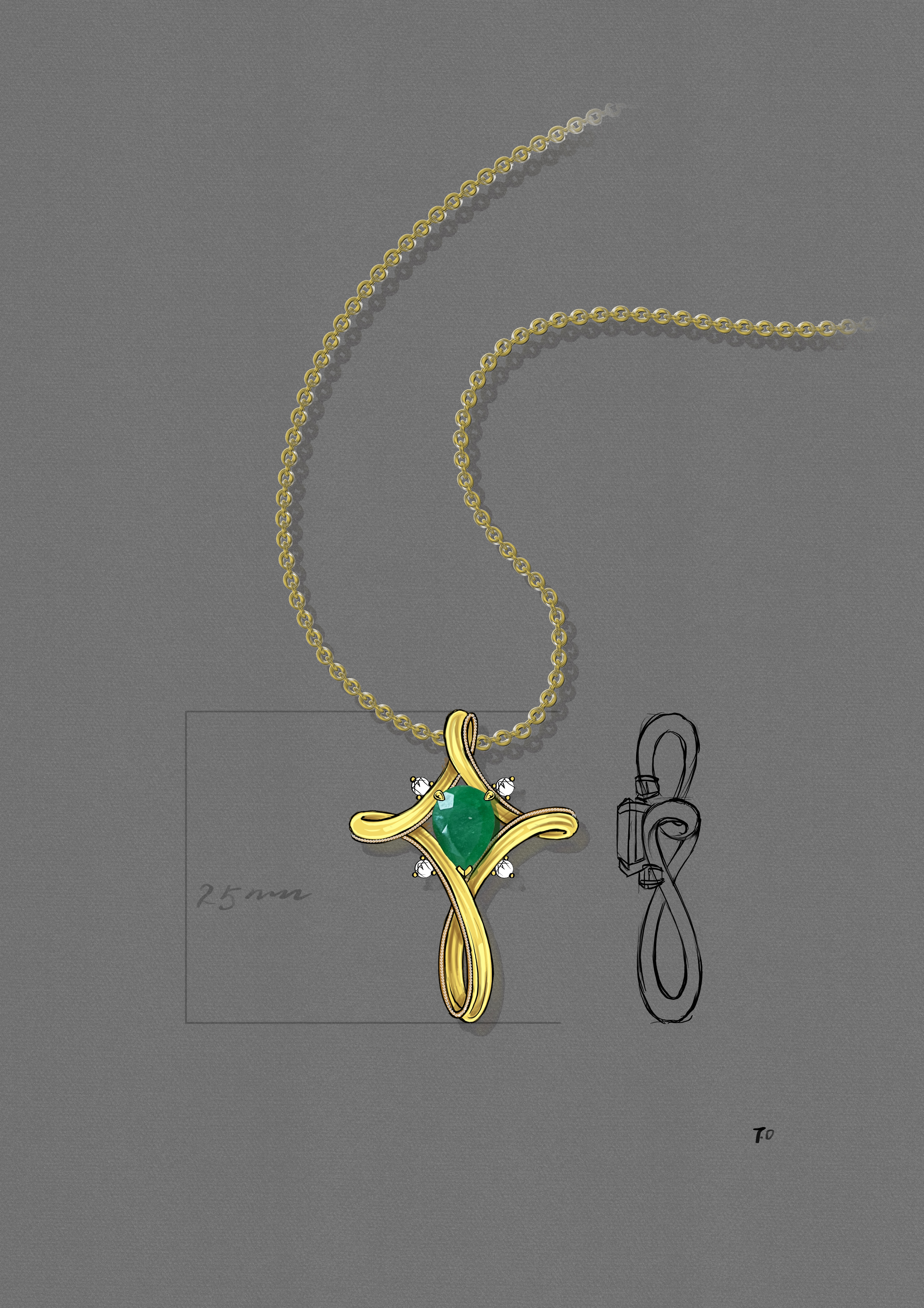 Pendant concept sketch and design direction