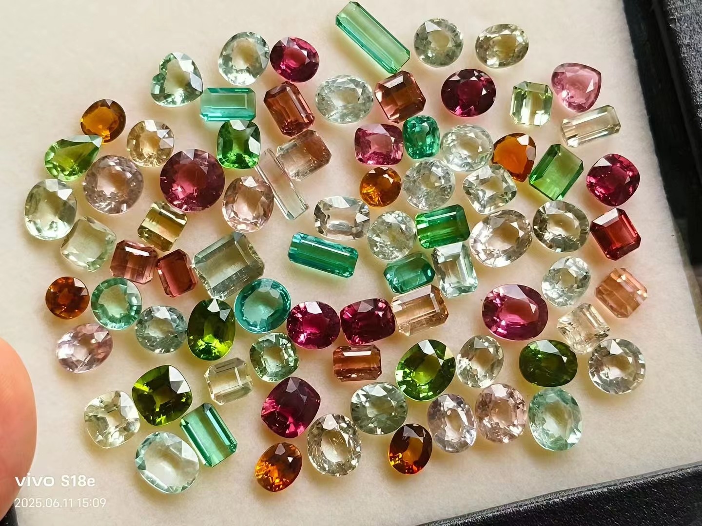 Different colors of tourmaline gemstones for rings